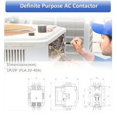 1-Pole 30 Amp 24V AC Contactor HVAC Air Conditioner Condenser Motor Relay