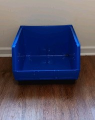 Lot Of 3 Akro-Mils 30270 Blue Hang/Stack Storage Bins Plastic; 18″X 16 1/2″X 11″