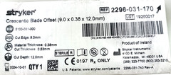 Stryker 2296-031-170 Crescentic Blade Offset 9.0×0.38×12.0mm For Training