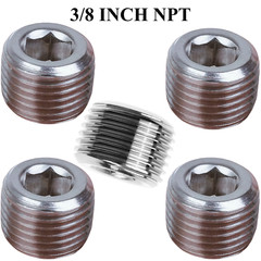 5pcs Hex Countersunk Plug Socket Head Stainless Steel Pipe 3/8″ NPT Male Thread