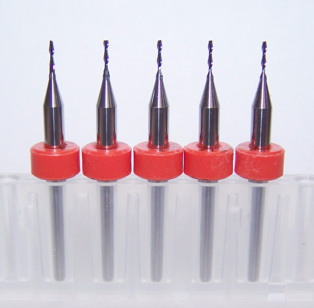 (5) 0.80mm (.0315″) MICRO CARBIDE 2 FLUTE ENDMILL, LONG FLUTE 1600.0315.157