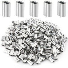 200 Pcs Aluminum Crimping Loop Sleeve 1/16″, Cable Ferrule Wire Rope Sleeves …
