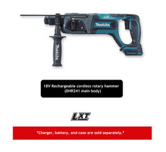 Makita DHR241 Rotary Hammer Drill 18V 1200Rpm 4000bpm 417mm 1.9J 3.5kg LED *Bare