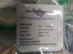 Membrane Solutions PES Syringe Filter Sterile 33mm 0.22µm 10Pcs NEW SFPES033022S