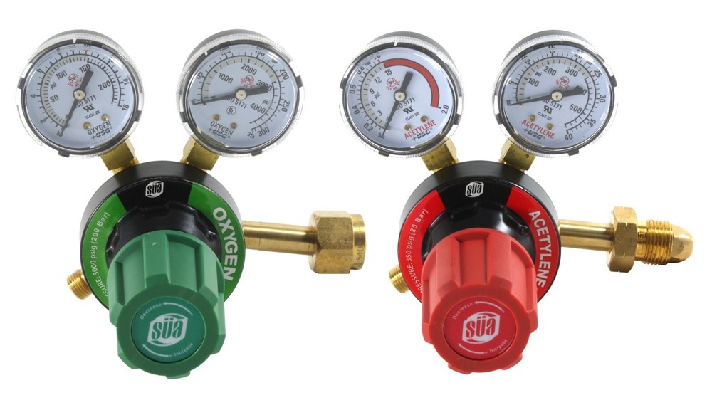 SÜA Oxygen and Acetylene Regulators Combo – Welding Gauges – V350 Series