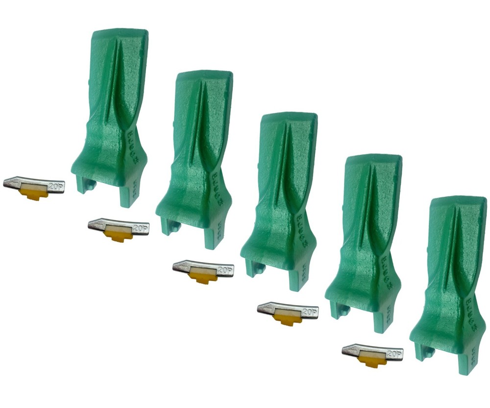 5 – Excavator, Loader Bucket Teeth w/ Pins, 20GPE, Fits Volvo DRP Tooth Systems