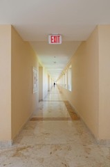LED Exit Sign Single Sided Switchable Red Green Emergency Backup Wall Mount