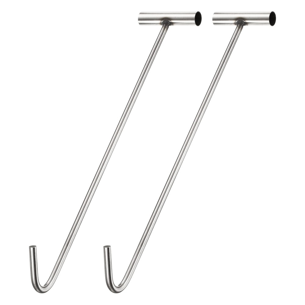 2Pcs Manhole Hook 19.7 Inch T-Shaped Lid Manhole Cover Lifter with Blunt Tip