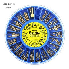 120/packDental 24K gold Plated Assorted Dental Conical Screw Posts Kits Refills
