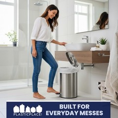 Plasticplace 4 Gallon Trash 0.7 Mil White Garbage Can 17 X 16 100 Count