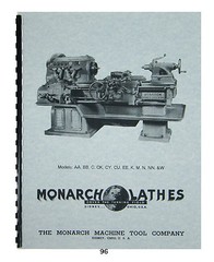 Monarch Lathe Install, Op & Parts Manual Models AA, BB, C, CK, CY, CU, K, W #96