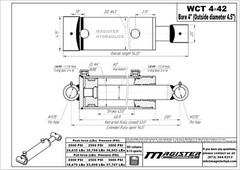 Hydraulic Cylinder Welded Double Acting 4″ Bore 42″ Stroke Cross Tube 4×42 NEW