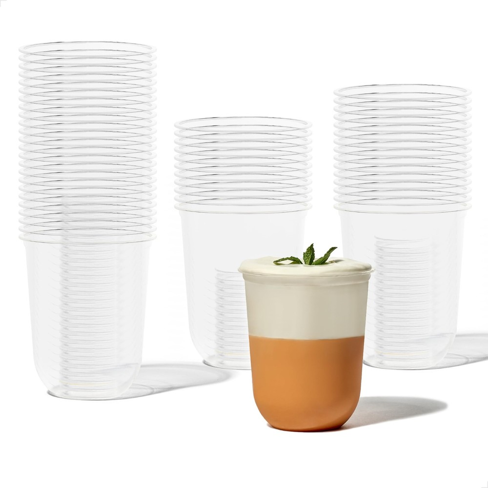 TOSSWARE NATURAL Arc – Plant Based Clear Cold Cups 16 oz – Plastic Alternativ…