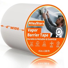 Vapor Barrier Tape 4 Inch X 180 Feet,White Moisture Barrier Tape,Heavy Duty Craw