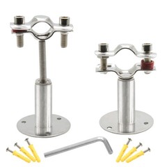 2 Pcs Stainless Steel Wall Mount Ceiling Mount Pipe Support, Adjustable Ceili…