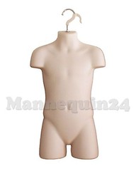 3 Mannequin Torsos – FLESH Muscle Male Female & Child Dress Form Set w/ 3Hangers