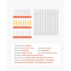Uimoso 10 Packs 39 inch Steel Wall-Mounted Shelf Track Adjustable