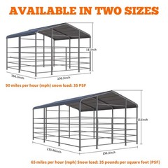 Free ship 13x13ft Galvanized Metal Livestock Shelter Heavy-Duty Cattle Shed US
