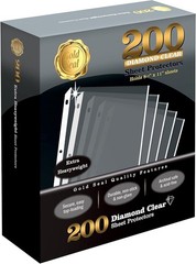 200 Count Diamond Clear Extra Heavyweight Sheet Protectors, 4 mils Strong,8.5…