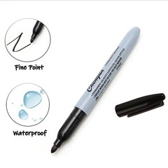 12pcs Black Permanent Marker Pens Fine Tip Waterproof Quick Dry Ink-USA