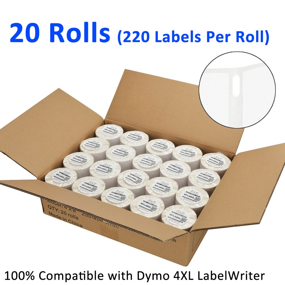 20Rolls 4×6 Thermal Shipping Labels Compatible with Dymo 4XL Labelwriter 1744907