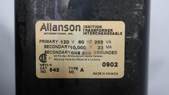 Allanson 542 Ignition Transformer 120v-ac 10000v-ac 265va