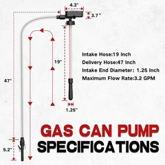 2026 Battery Operated Gas Pump 3.2 GPM Auto-Stop Fuel Transfer Kit
