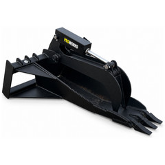 PROWORKS Extreme Duty Stump Bucket Grapple Attachment Skid Steer Quick Attach