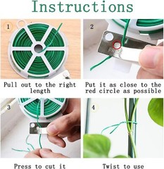 Twist Tie, 328 Feet (100M), White Cable Ties with Cutter, Garden Plant Ties Reus