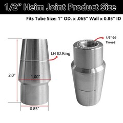 1/2″ Heim Joint Rod End Kit, 0.5 Inch Right and Left Hand Thread Chromoly Pan