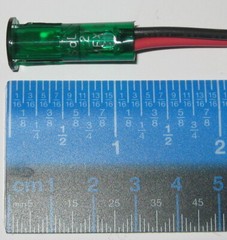 10X Solico 2V DC Panel Mount Green LED Indicator w/ Wires – 3/8″ Hole – .5″ Face