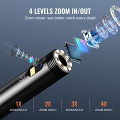 VEVOR Endoscope Camera with Lights Dual Lens Borescope 49.2FT Cable 4.3″ Screen