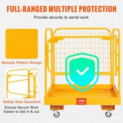 VEVOR Forklift Safety Cage Work Platform 36×36 in 1200lbs with Wheels for Aerial