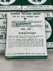 (250) Seymour Humane Pattern RN-X1 Copper Coated Hog Pig Rings, 10 Boxes Of 25