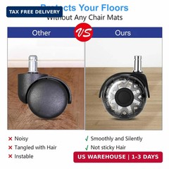 Office Chair Wheels Dual Rubber 2” (Set of 5) Heavy-Duty Chair Wheels Support 2