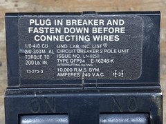 Challenger/Sylvania/Zinsco QFP2200 – 200A 240V Main Circuit Breaker Type QFP24