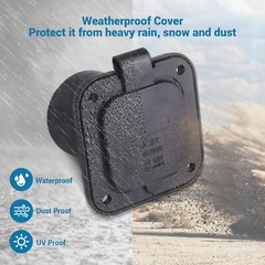 125V 15A Shore Power Inlet Port Plug NEMA 5-15P Male Receptacle RV Flanged Inlet
