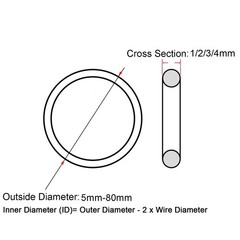 10x White Silicon Rubber O Rings Food Grade Cross Section 1/2/3/4mm OD 5mm~80mm