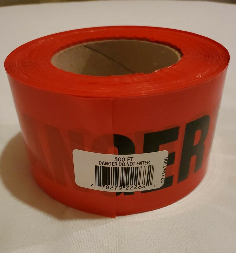 Danger Do Not Enter Red Barrier Tape DT25M3500 3 in x 500 ft Single Roll New