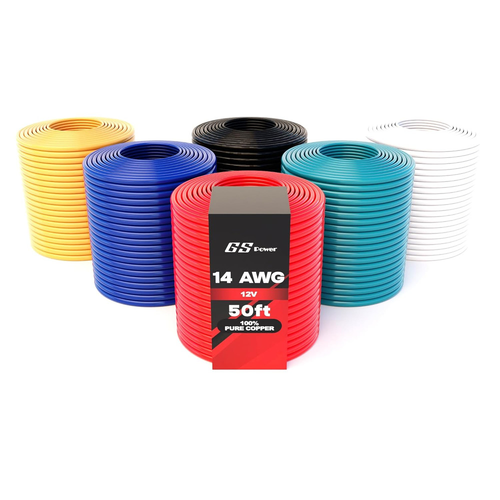300Ft 14 Gauge Wire Oxygen Free Pure Copper Primary Wire, 50Ft Roll, 6 Colors, O