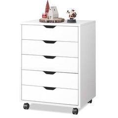 DEVAISE 5 Drawer Filing Cabinet Under Desk White