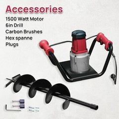 1500W Electric Post Hole Digger Earth Auger with 6″” Digging Auger Bit