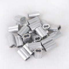 HIGOOD 25Pcs Aluminum Crimping Loop Sleeves Cable Crimp for 3/16″ Wire Rope