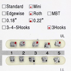 10×Dental 20Pcs/kit Orthodontic Mental Bracket Brace Mini Roth Slot 022 3Hooks