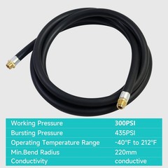 14FT Fuel Transfer Hose 3/4″ NPT 300 PSI Swivel Gas Diesel Pump Hose