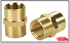 2 Pack 1/4″ X 1/4″ NPT Coupler, Brass Female Pipe Fitting (1/4″ X 1/4″ NPT Femal
