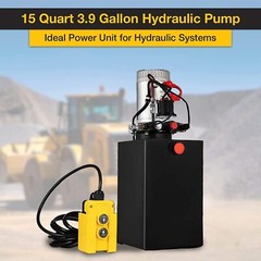 15 Quart Hydraulic Pump DC 12V Single Acting Dump Trailer Lifting Power Unit