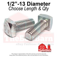 1/2″ Square Head Bolts Grade A307 Zinc Clear (Choose Length & Qty)
