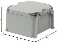 IPEX JBX664 PVC Junction Box 6 Inch x 6 Inch x 4 Inch 172.05 Cubic-Inch Gray New