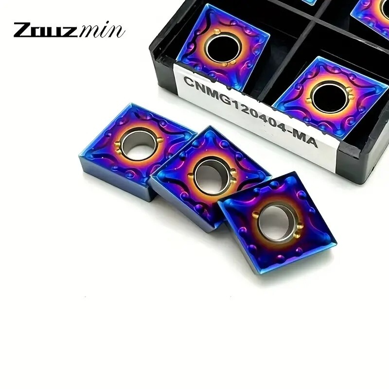 10pcs CNMG431 CNMG120404-MA Carbide Inserts Nano-Blue Coating Insert is Suitable
